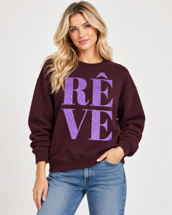 RÊVE Sweatshirt – Bordeaux / Flieder